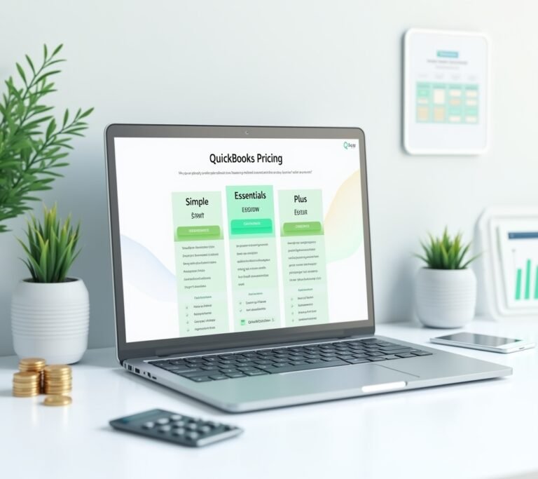 Small business owner reviewing a printed budget sheet next to an open laptop, calm home office setting, no text, logos, or watermarks